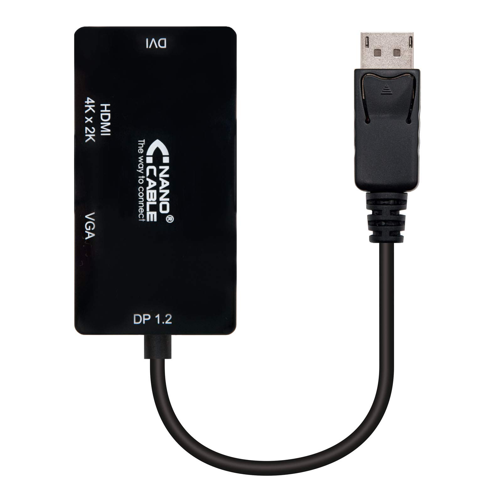 Nanocable Negro Conversor Nano Cable Displayport A Vga Dvi Hdmi 15Cm