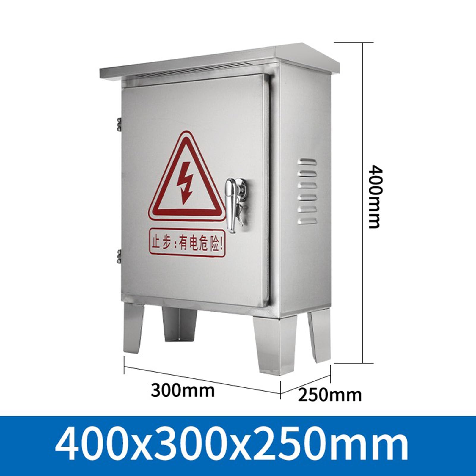 XBTGS Scatola di recinzione elettrica resistente alle intemperie in acciaio inossidabile, 400x300x250mm, protezione di distribuzione durevole con piastra di montaggio per apparecchiature elettroniche