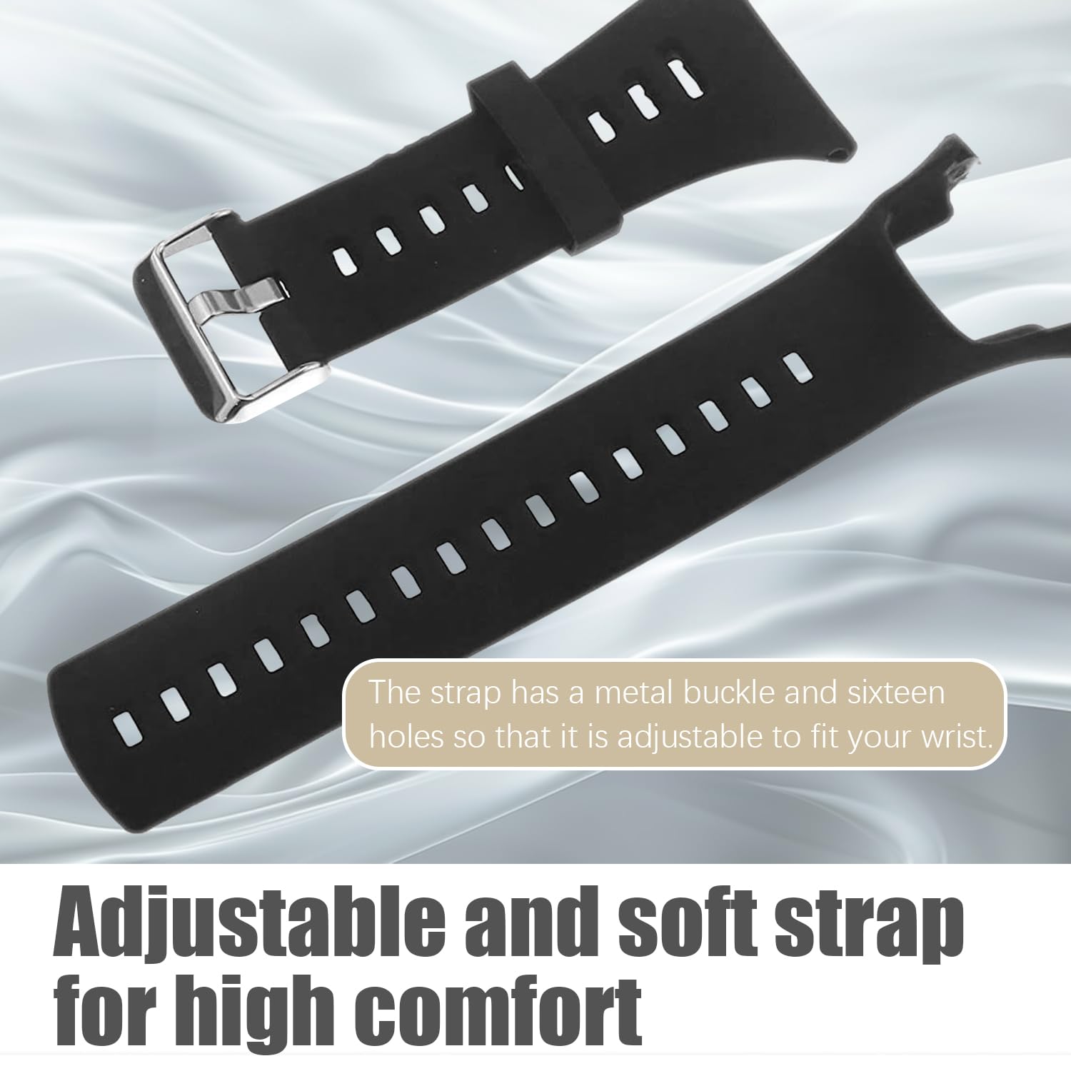 INF Bracciale per Suunto Ambit 1/2/3 / Cinturino per orologio resistente in TPU/Cinturino per orologio impermeabile per smartwatch, Nero