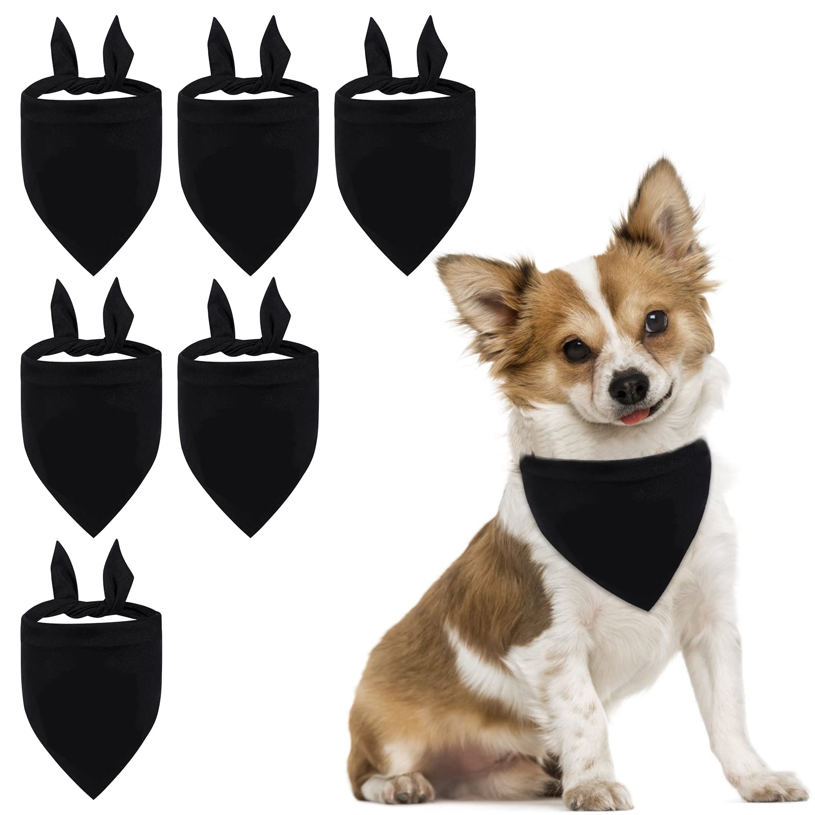 Foulard et bandana triangulaire réglable chat et chien noir par 6