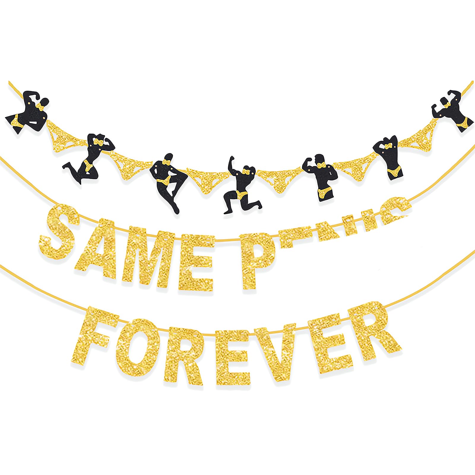 Hen Party Decorations Accessories, Hen Do Night Decorations Accessories, Bachelorette Party Banner Supplies Hanging Sign for Bridal Shower Wedding Props (Golden, Set 2)
