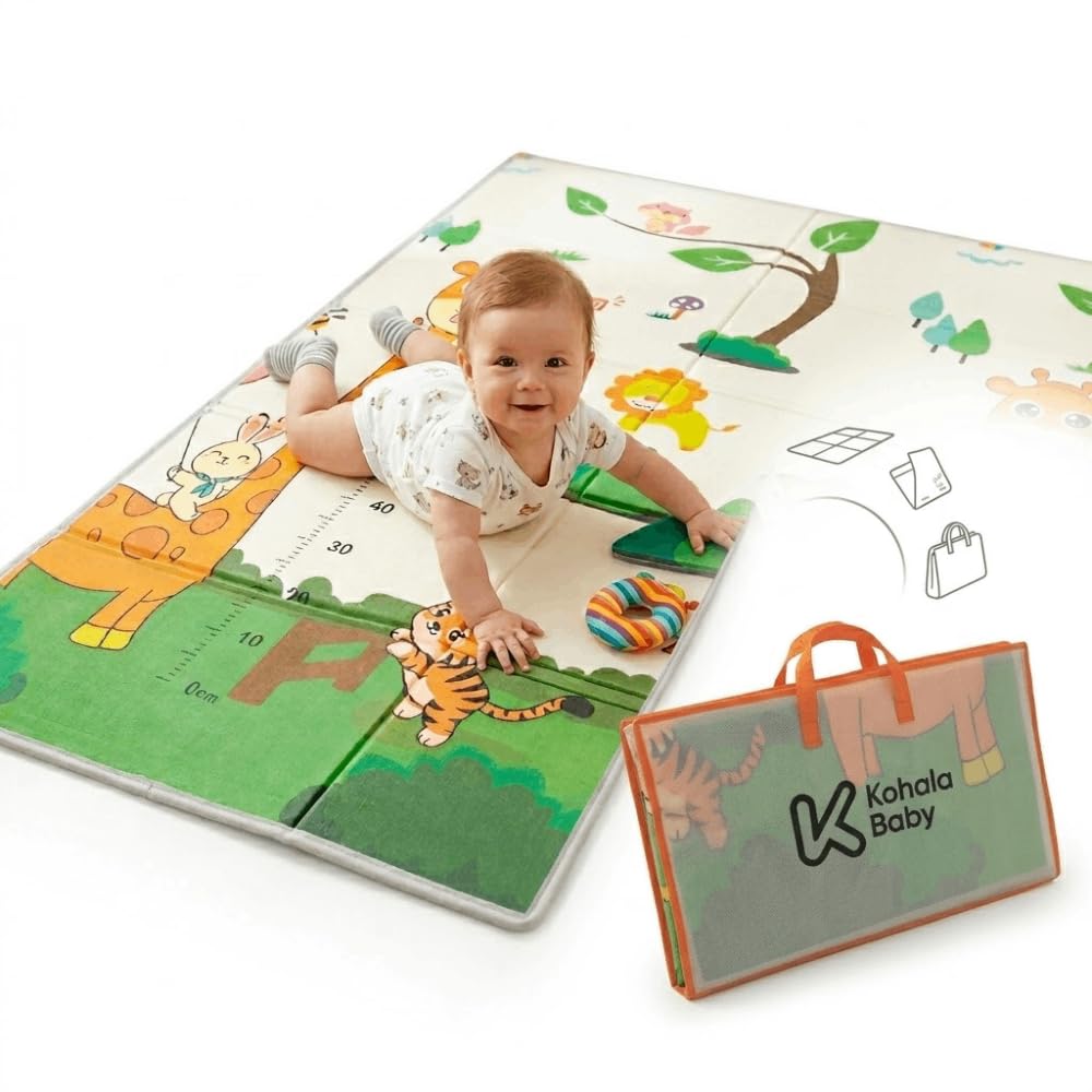 KOHALA Baby Comfort Pad Tapiz de Juego XPE Reversible 180x120 cm | Alfombra Infantil Impermeable, Plegable y Antigolpes | Doble Cara, Bordes Reforzados y Fácil Limpieza – Suelo Seguro para Bebés