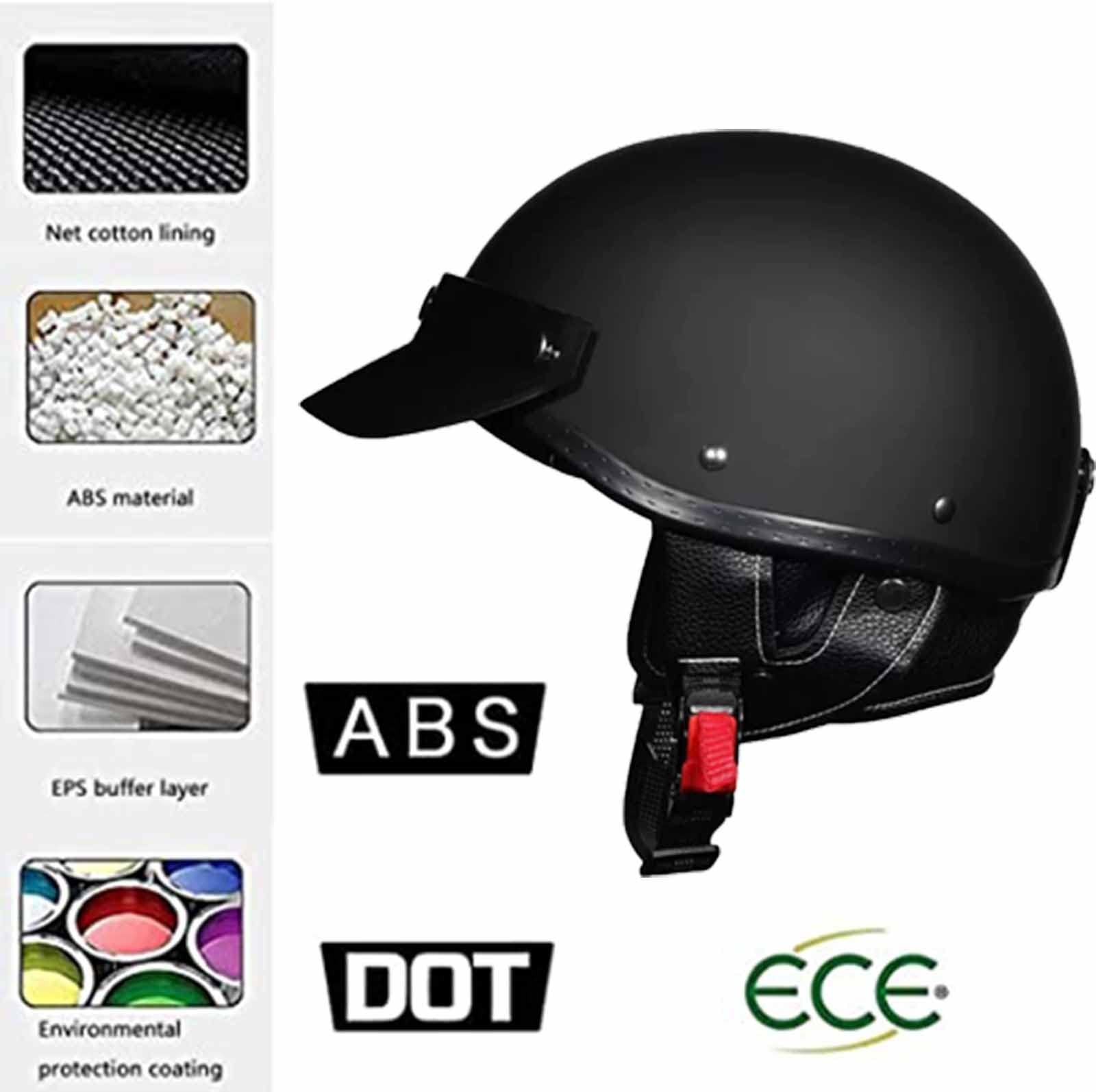 Caschi Mezzo Moto Vintage Casco Jet Leggero in ABS Shell Unisex Caschi Cromwell per Moto Scooter Elettrico Casco Anticollisione di Sicurezza DOT/ECE Approvato