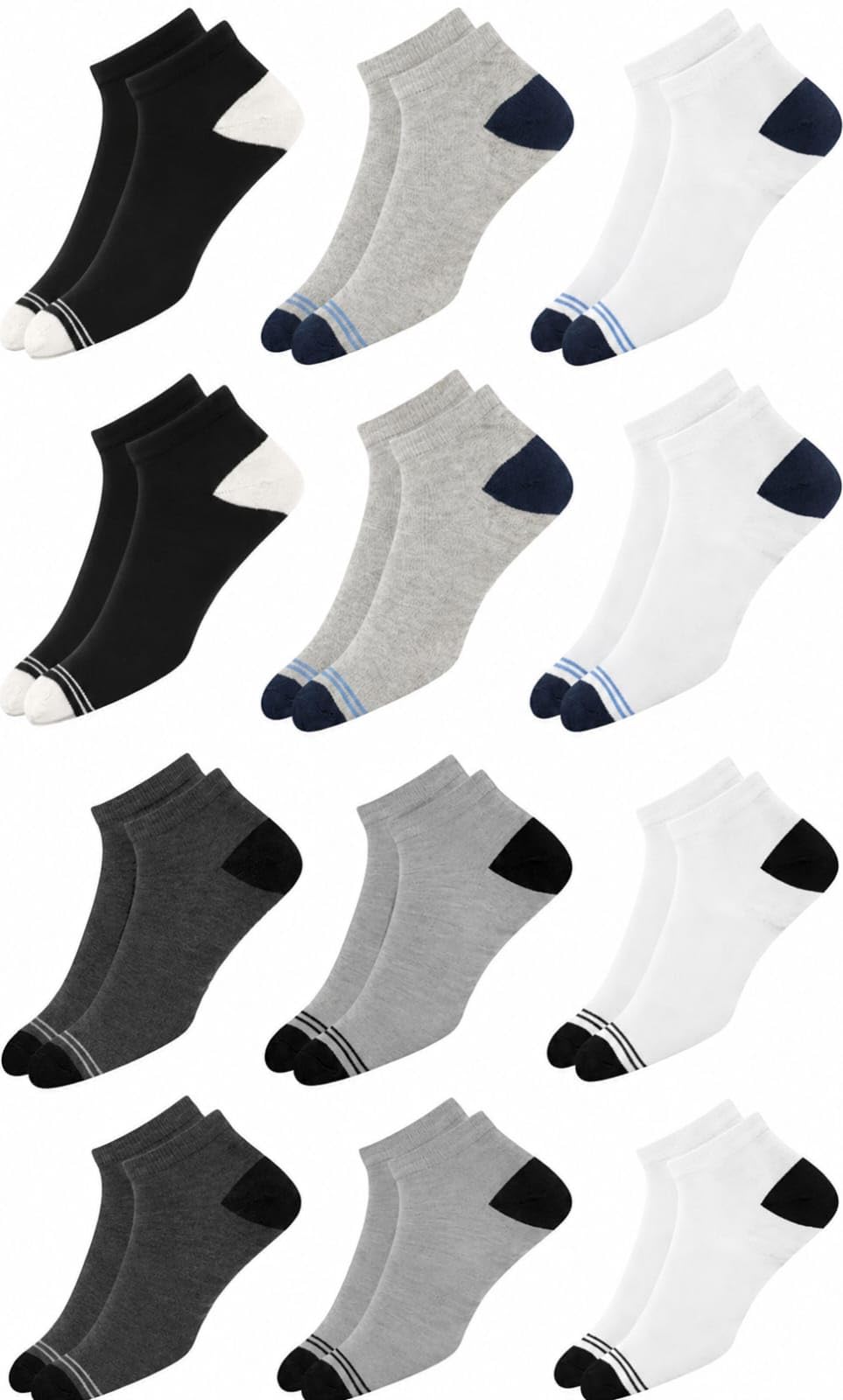 Men's/Women's Low-Cut Ankle Socks (12-Pair Multipack)-picture-45