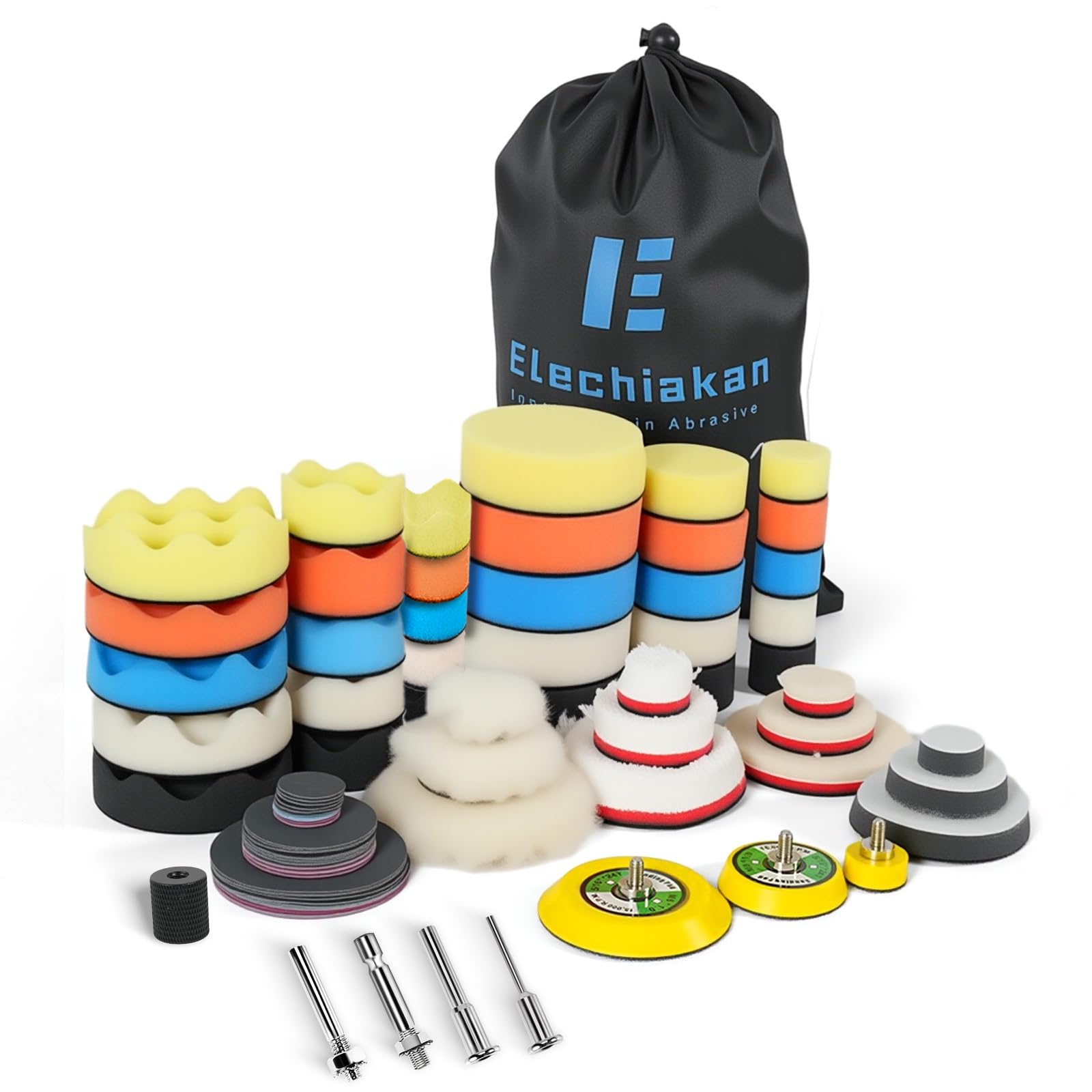 Éponges de Polissage 78 Pièces, 30/50/80mm Kit de Polissage Pad Éponge à polir Kit, Disques Abrasifs Grain 2000 to 5000, Compatible Mini Ponceuse pour Métal, polissage voiture, Möbeln