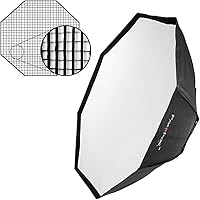 Vista 1 de Fotodiox Pro 48" Octagon Softbox Plus Grid (Eggcrate) para Studio Strobe/Flash con difusor suave y anillo de velocidad dedicado, para luz