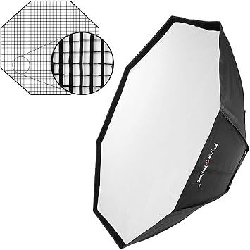 Fotodiox Pro 48" Octagon Softbox Plus Grid Eggcrate for Studio Strobe/Flash with Soft Diffuser and Dedicated Speedring, for Multiblitz Varilux Strobe Light, Soft Box, Speed Ring