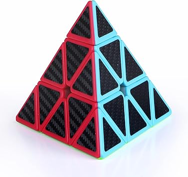 Pyramid Speed Cube Carbon Fiber Sticker Puzzle Cube 3X3X3 Speed Cube Triangle Magic Cube Puzzle Toy Magic Cube Puzzle 3X3