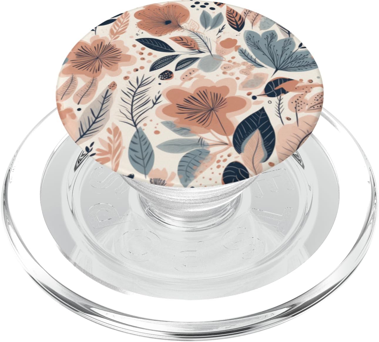 Boho Cream Aesthetic Neutral Floral Wild Flower Pattern PopSockets PopWallet for MagSafe