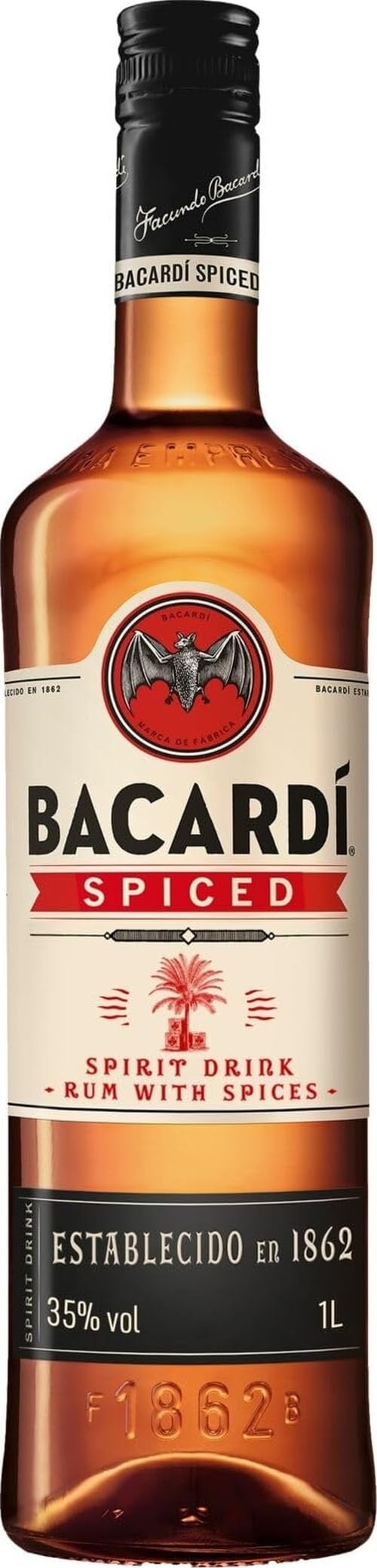 BACARDI Spiced Rum Spirit Drink, Barrel-Aged with Spices, 35% ABV, 100cl