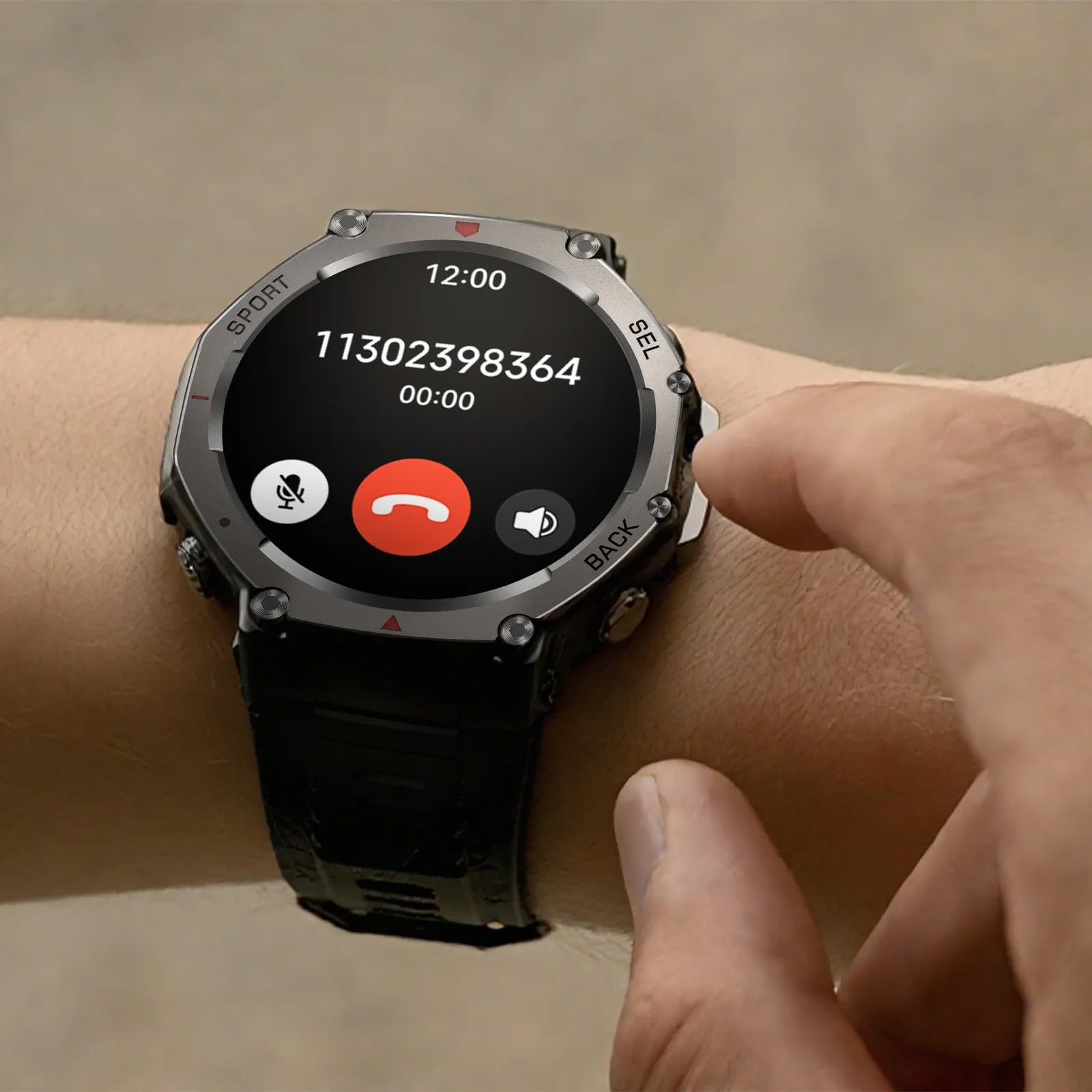 Reiteag Sekoda Gps Sports Smartwatch Doppia Frequenza, Oltre 170 Dati Su Fitness E Salute, Durata Della Batteria Di 15 Giorni, Frequenza Cardiaca E Spo₂, Impermeabile, (nero)