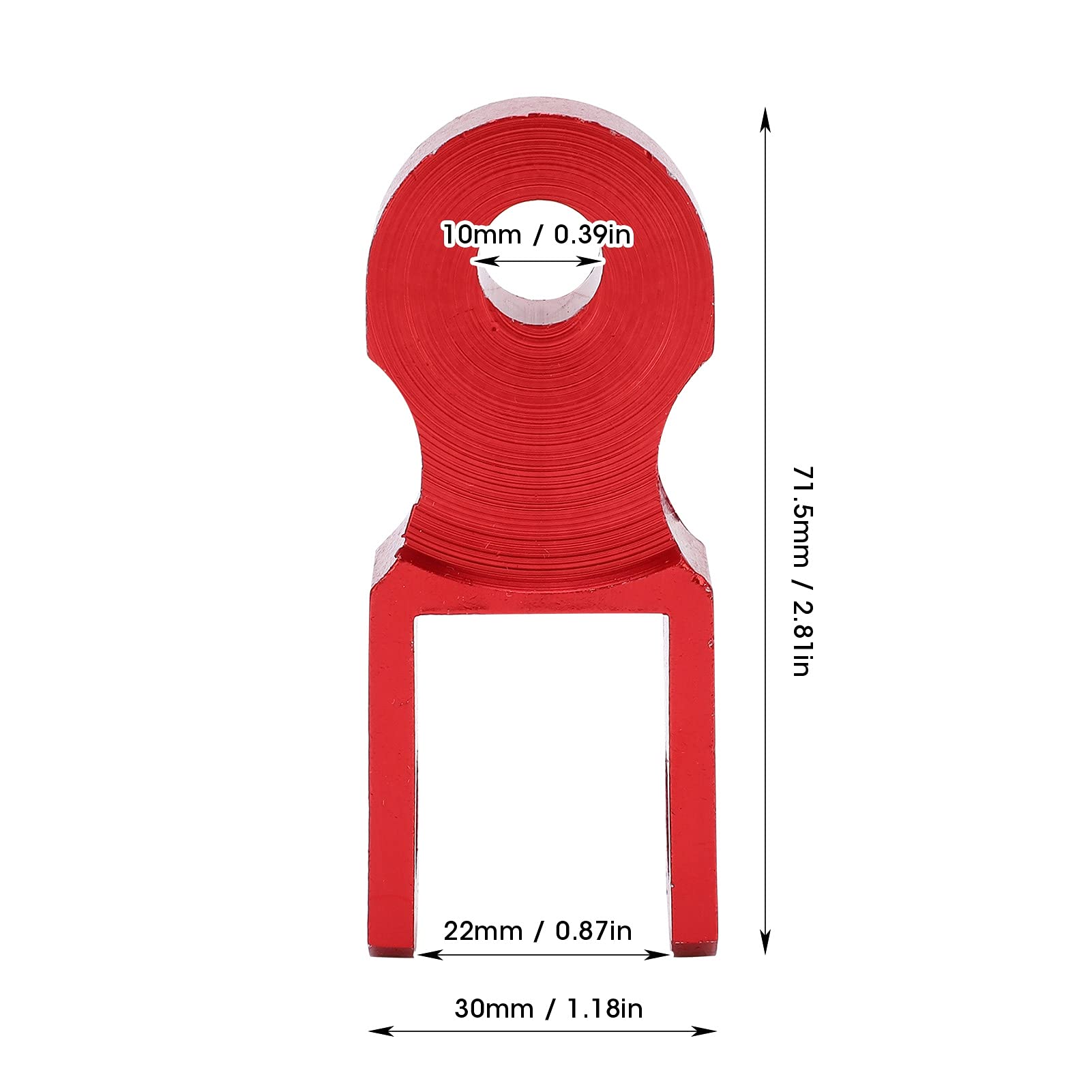 Buachois 2 Pezzi Riser Ammortizzatore Posteriore M10, Prolunga Altezza in Lega di Alluminio per Moto (Rosso)