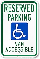 Vista 10 de SmartSign Señal de estacionamiento reservado para furgoneta accesible - Paquete de 2, señal de estacionamiento para discapacitados, 45 x 30 cm, 2 mm