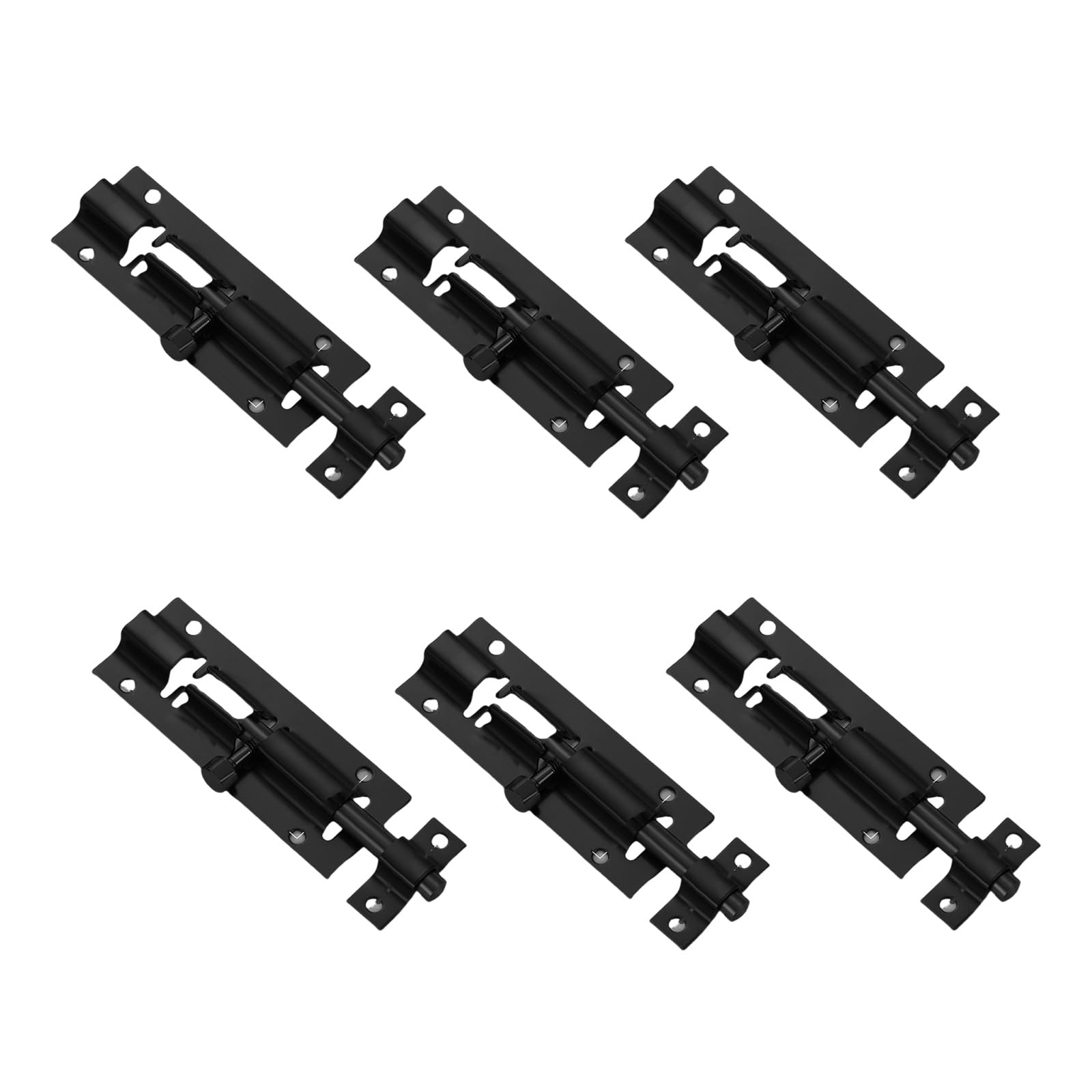 6Pcs Stainless Steel Door Sliding Bolts Latches Hasp Heavy Duty Garden Shed Sliding for Fence/Wood/Barn Door Slide Bolt Gate Latches