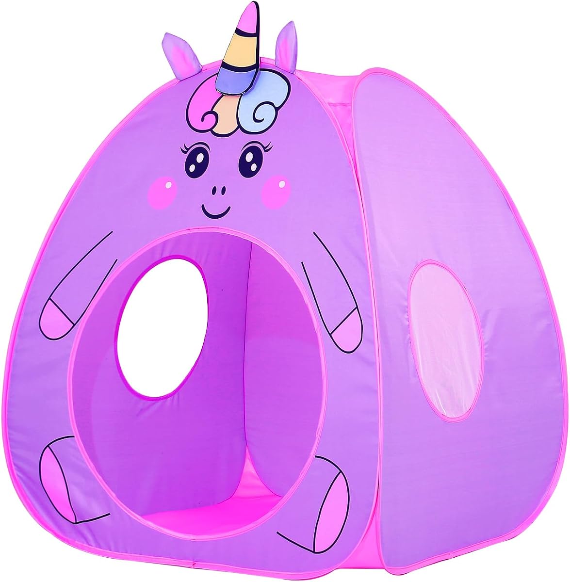 Carpa de juegos para niños Lucky Castle Carpa emergente para niños Carpa linda para niños y niñas Carpa de juegos para interiores y exteriores con bolsa de almacenamiento Regalo perfecto para niños (unicornio púrpura)