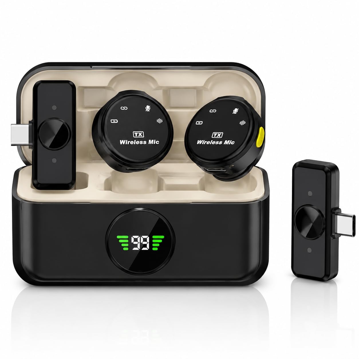 Q8 Dual Wireless lavalier Microphone with led Display mic for YouTube Wireless, Video Recording, Singing, Presentation, Classroom, noice Cancellation-picture-10