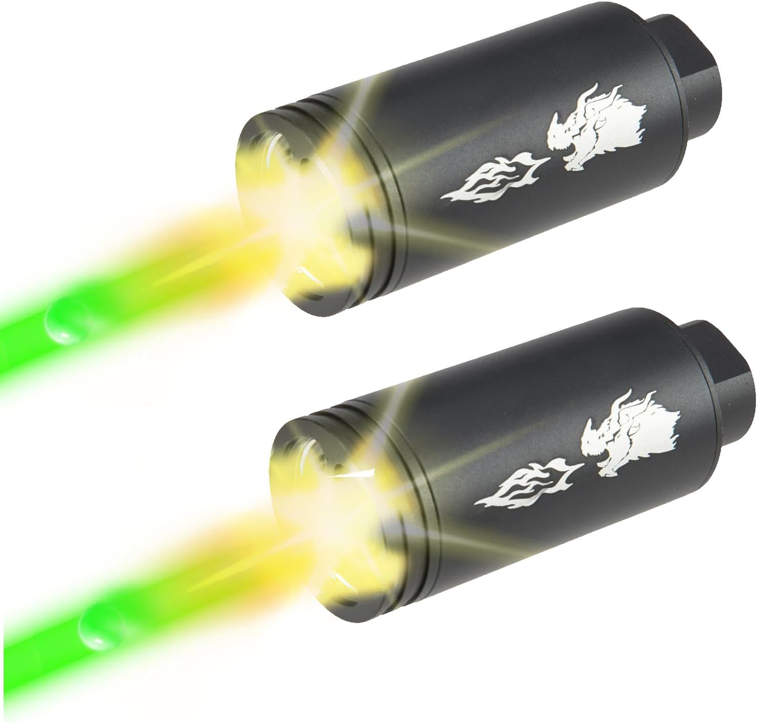 Spitfire Airsoft Tracer Unit with Flame Effect Dracarus Style for 14mm CCW Thread with 11mm CW Adapter - 2 Pack