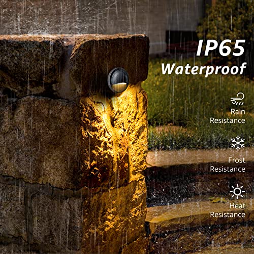 Image of SUNVIE 5W LED Low Voltage Deck Lights, 12-24V Step Lights Outdoor with Fastlock2 Wire Connectors, Low Voltage Landscape Lighting 3000K Warm White Deck Stair Light Waterproof for Fence Post, 6 Pack