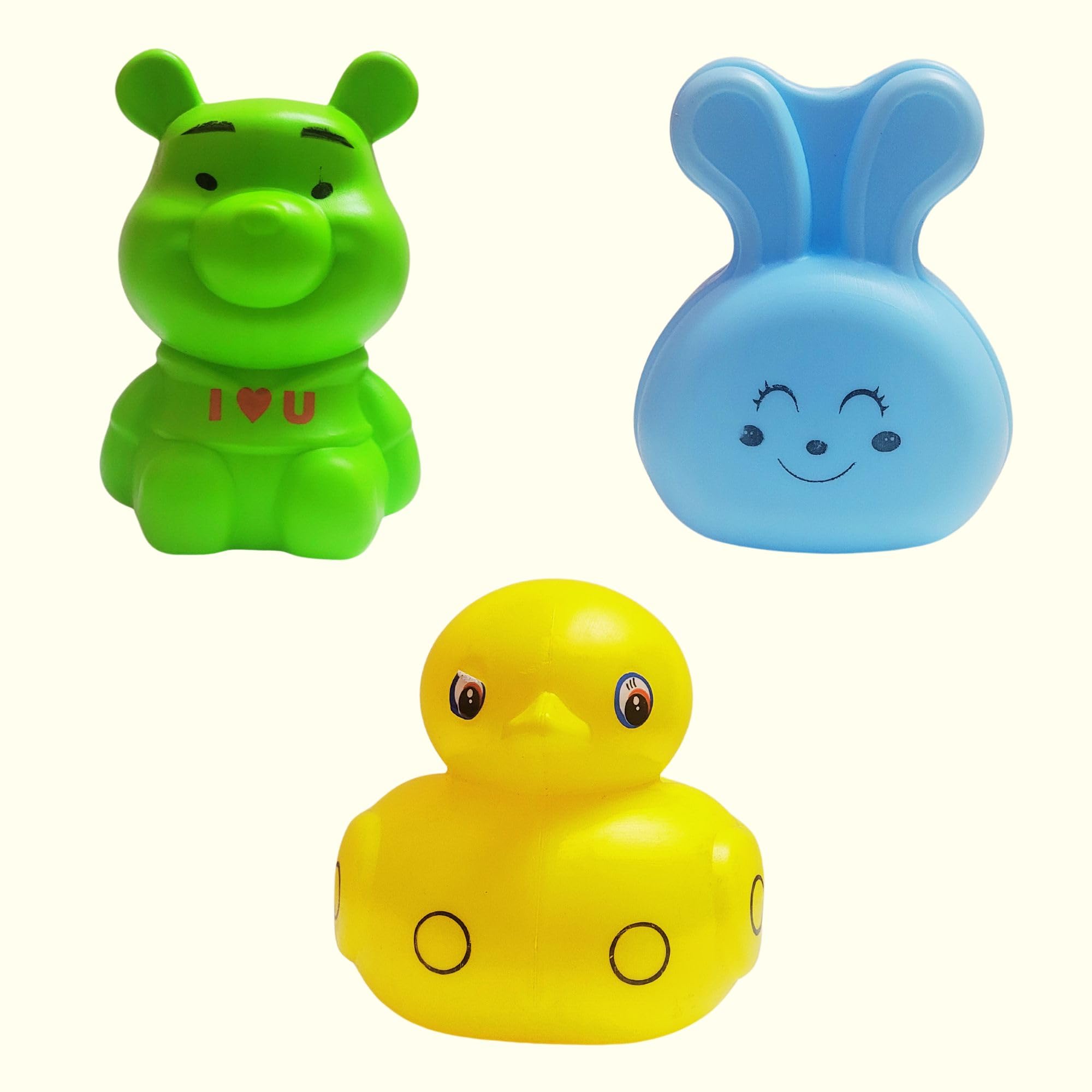 SELLUX Kids Hundial Piggy Bank | Fun Animal Shapes - Duck, Pig, Rabbit, Fish | Gullak for Kids | Great Birthday Gift for Kids and Children (Random Colors, Pack of 3)