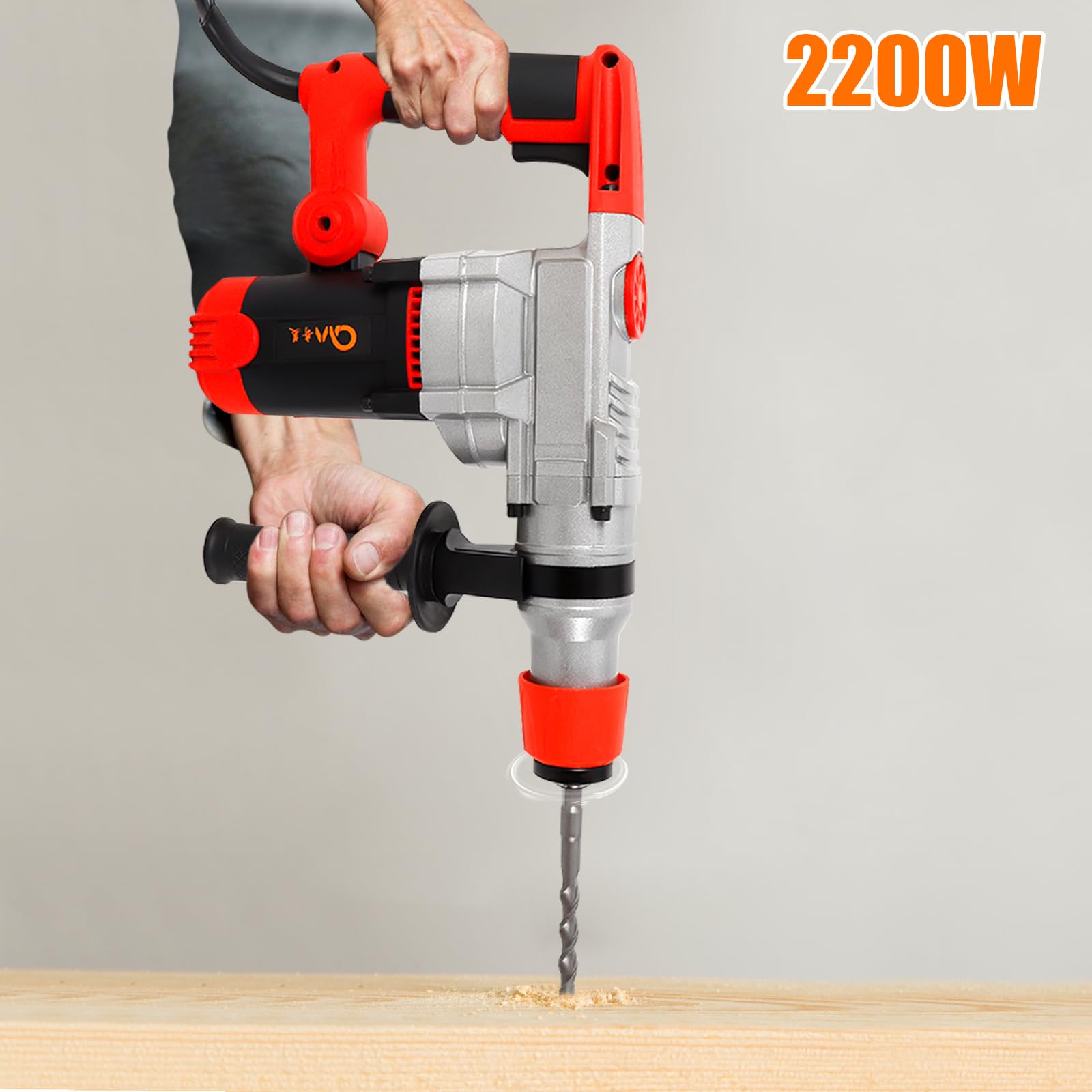 Wiertarko-wkrętarka udarowa, zestaw 220 V, 2200 W, bezszczotkowy, akumulatorowy, 30-cylindrowy, z 6 rodzajami wierteł