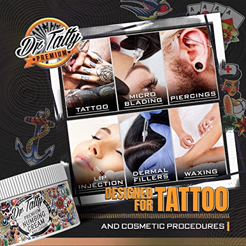 Dr Tatty - Premium Tattoo Numbing Cream - Maximum Strength Topical Lidocaine Cream- For Waxing, Piercing, And Microneedling - Pain Relief - 30Ml #TOP2