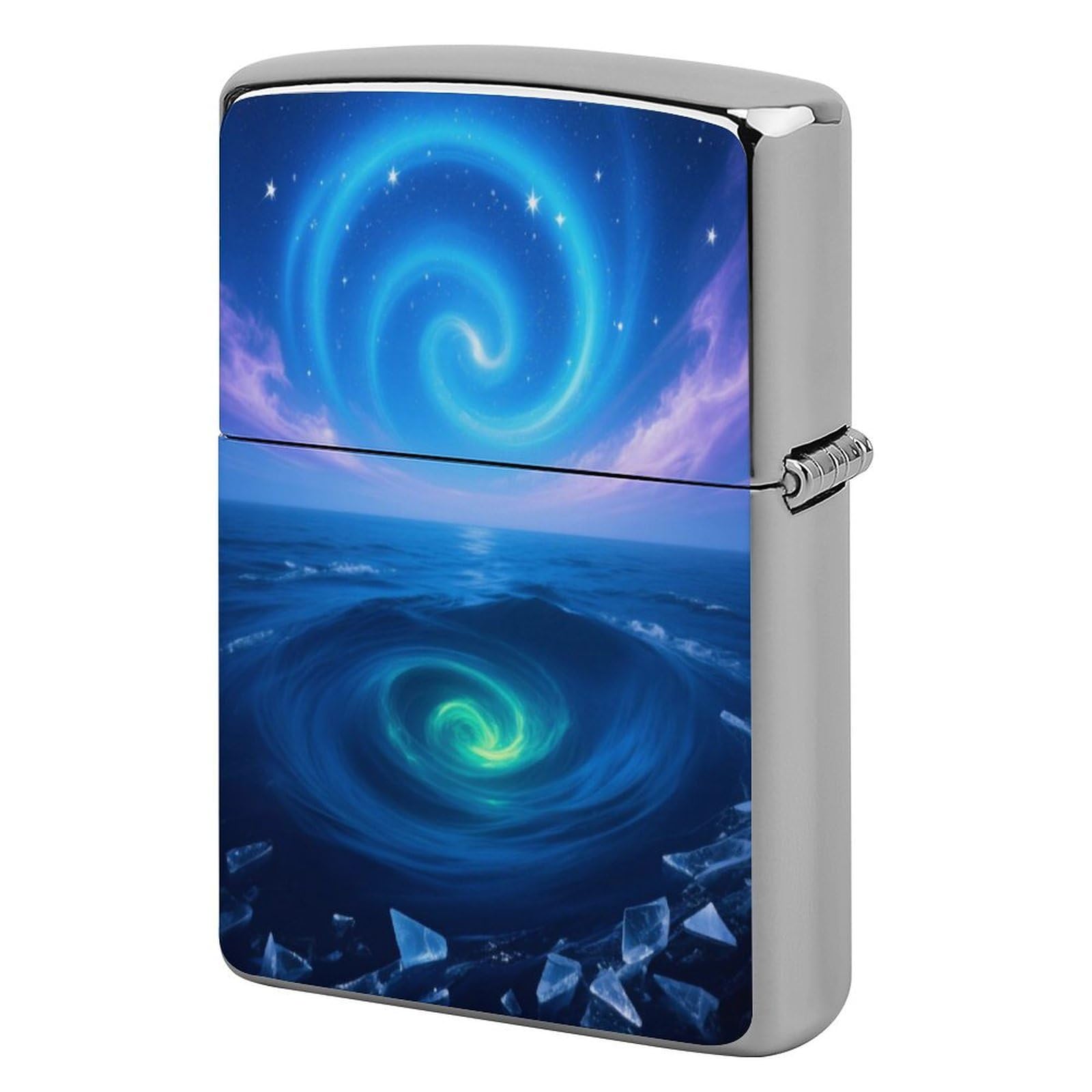 Fekiloot Style Ice Sea Double Vortex Lighter Case Cover Metal Lighter Case