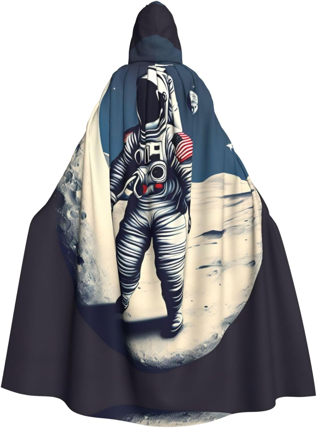 SSIMOO Astronaut On The Moon Eye-Catching Cosplay Costume Cape for Women - Unisex Vampire Cloak for Halloween.
