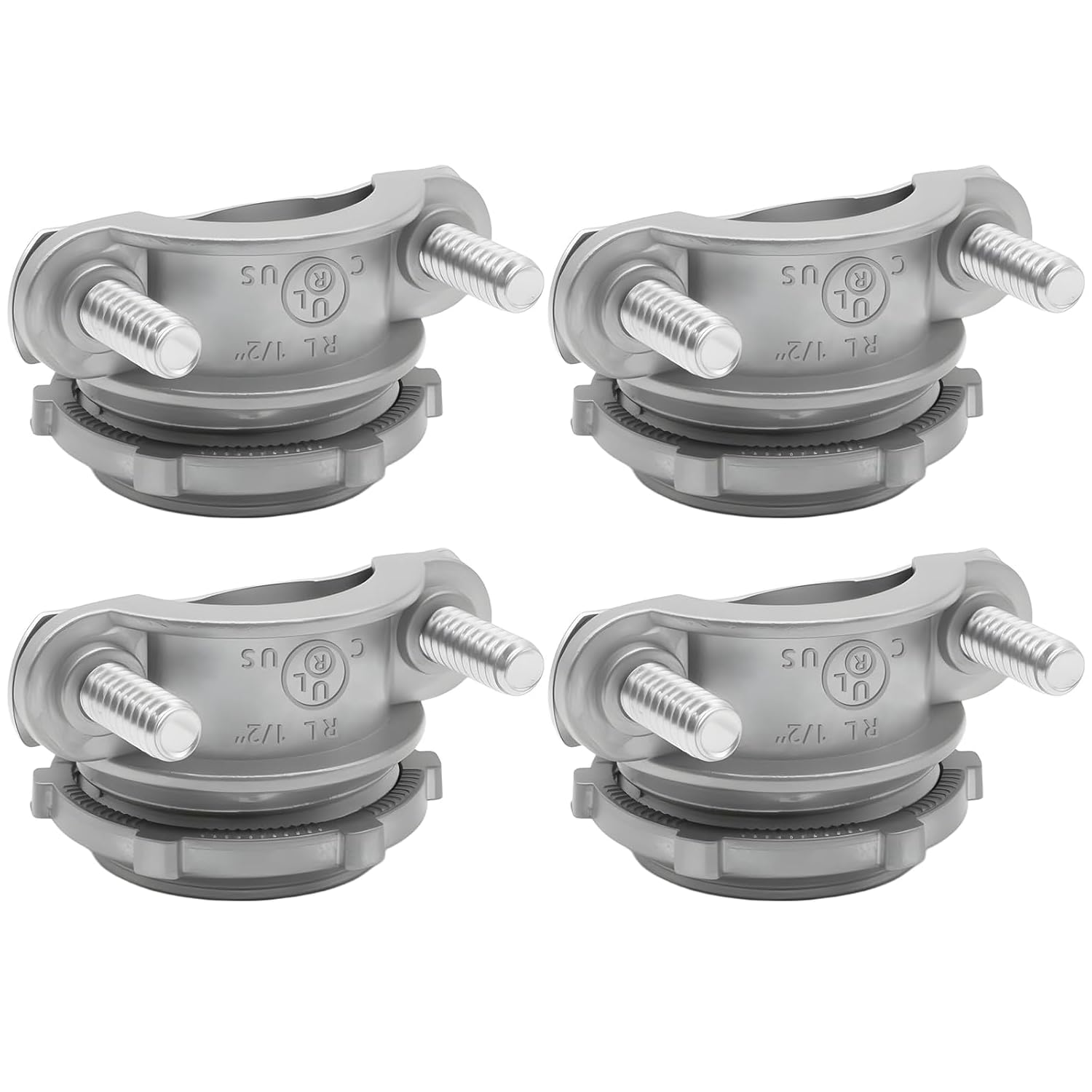 Snapklik.com : 4Pcs Clamp Type Cable Connectors,1/2” Metal Electrical