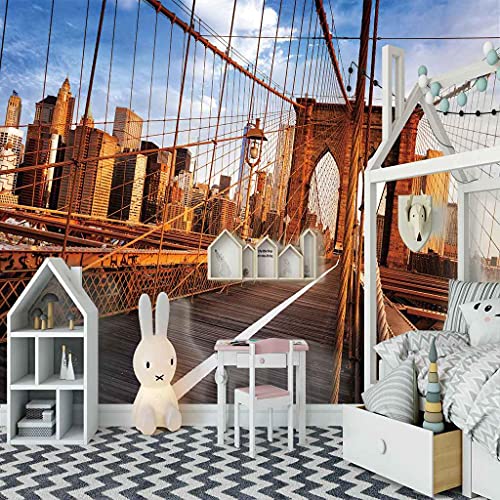 Papier Peint 3D Paysage Architectural Pont Urbain Auto-adhésif - 3
