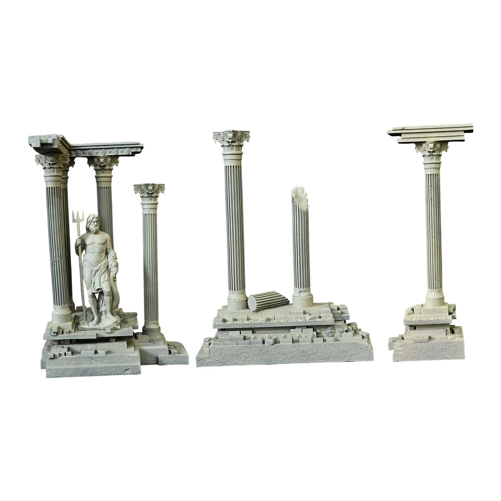 perfk Decorazione a Colonna Romana Decorazione realistica in Resina per Acquario Accessori per Acquario paesaggistica a Colonna Romana 18,5 cm, Set D