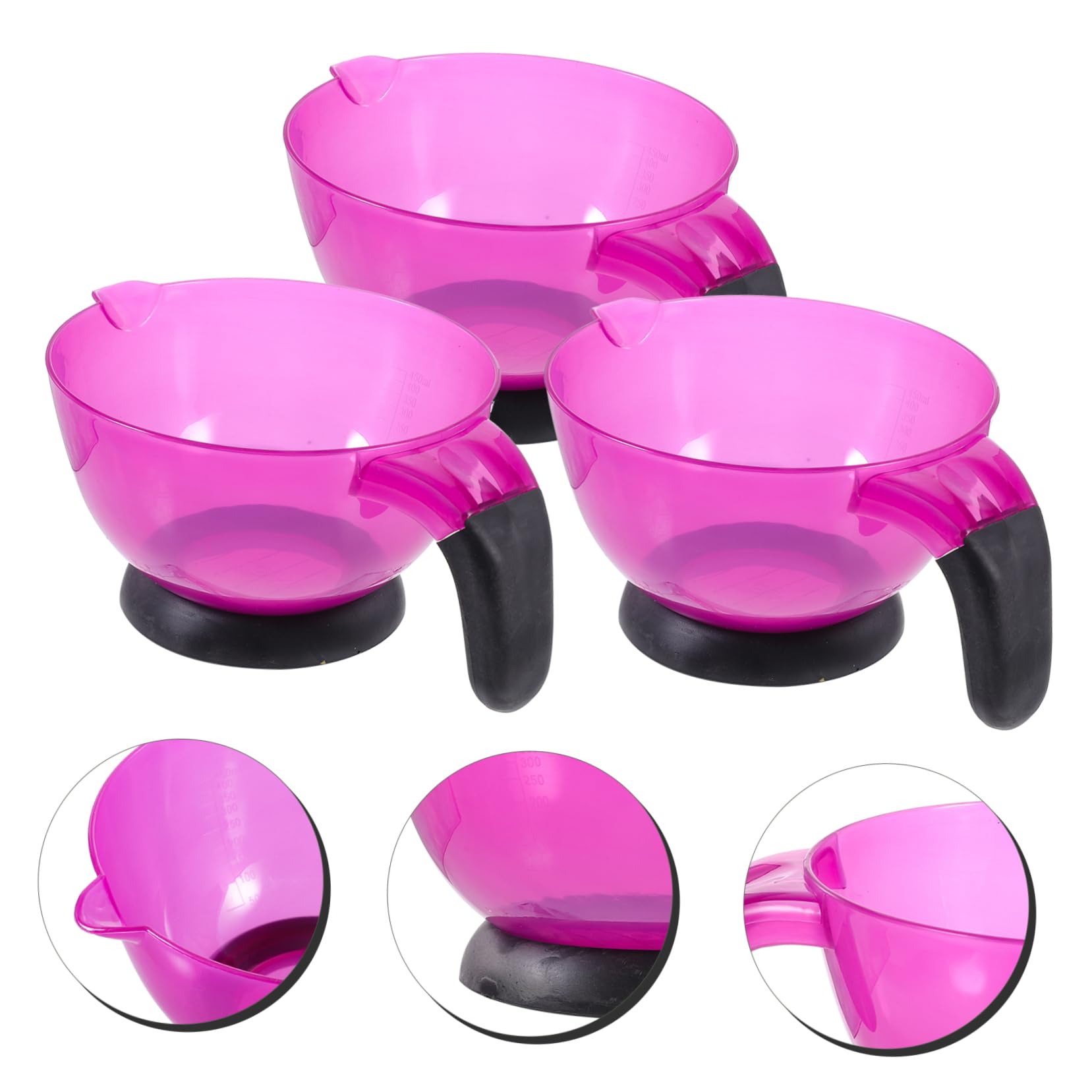 Housoutil 3pezzi Ciotola Per Silicone Con Manico Strumenti Per Colorazione Salone e Parrucchieri
