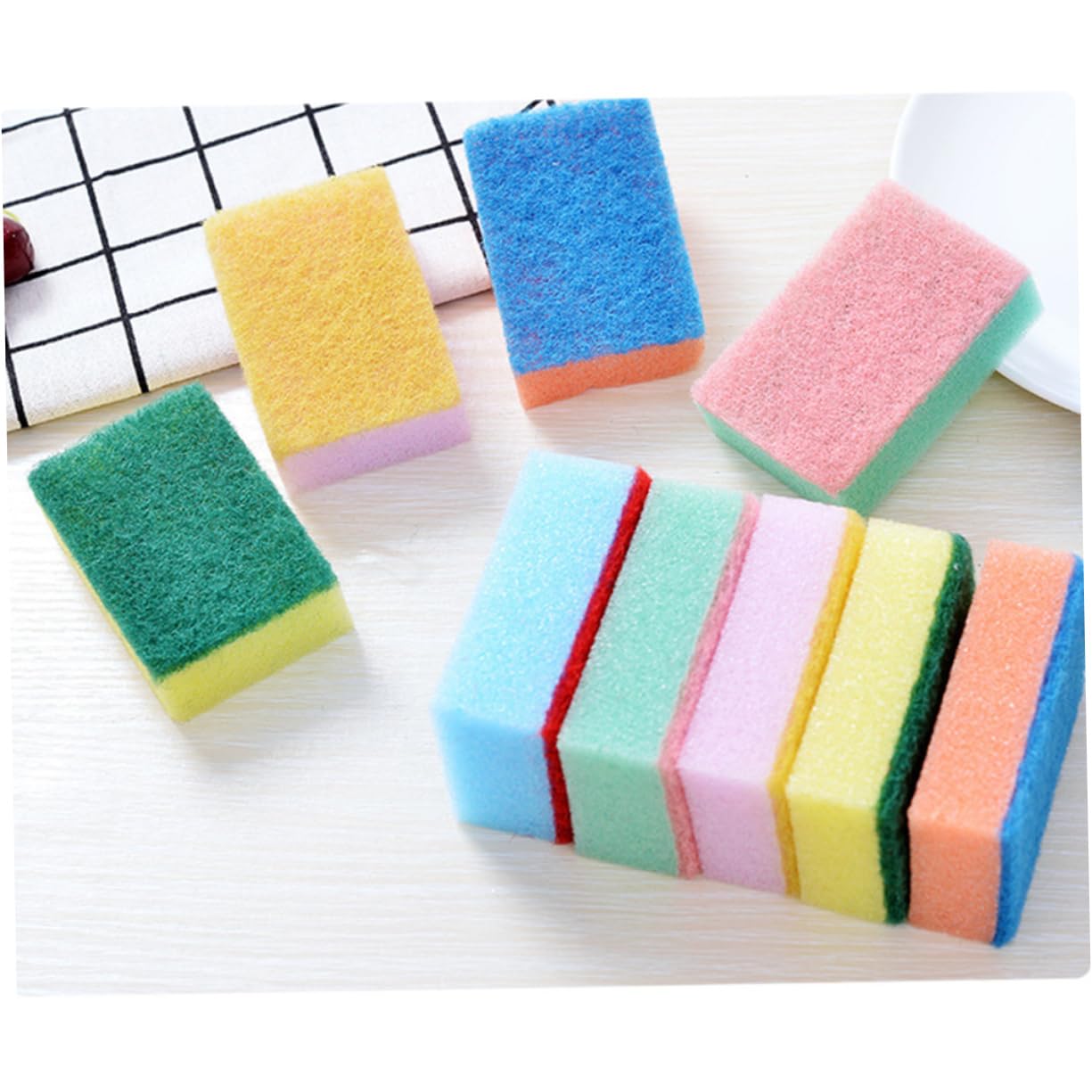 Gatuida 2 Sets Spülschwamm-Pads Spülschwamm Für Die Küche Mehrfarbiger Reinigungsschwamm Für Die Spülmaschine Spülpads 50 Stück * 2