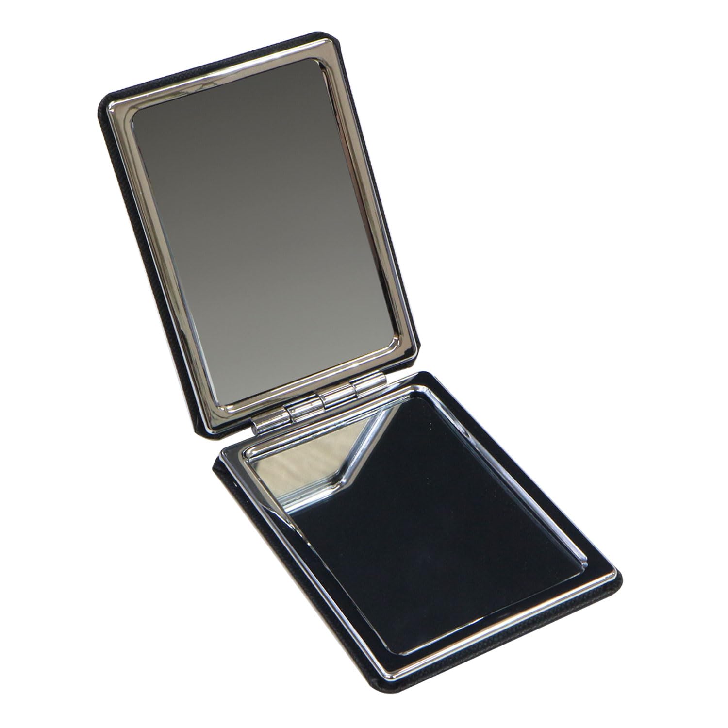 Amazon | 両面コンパクトミラー 拡大鏡 四角 【ブラック】 黒 2倍 化粧