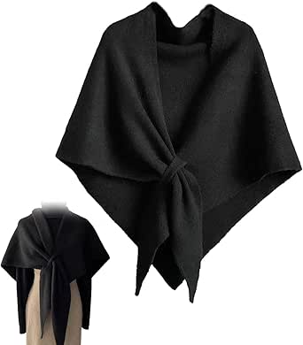 Women'S Solid Color Shawl, 2025 Knitted Wool Cashmere Shawls and Wraps