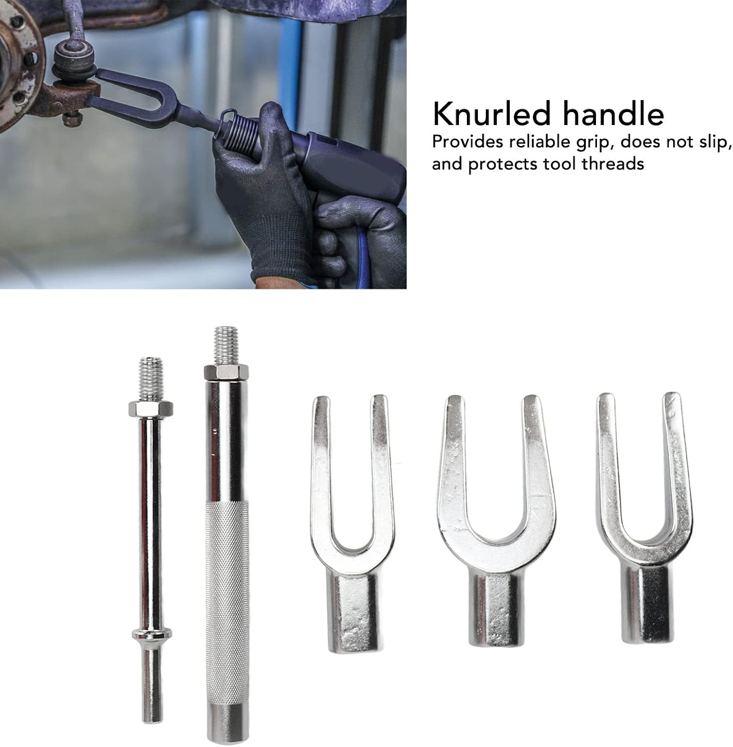 Ball Joint Separator Set 1‑1/8in 15/16in 11/16in Chrome Plated Surface Tie Rod Removal Tool Set for Cars Light Vans