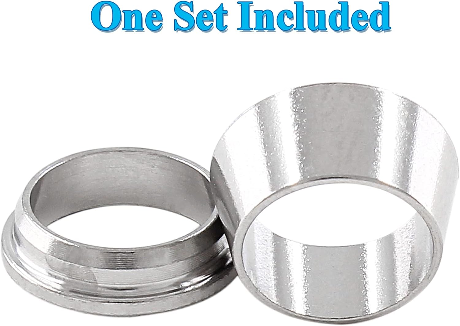 Biaungdo 12 Pairs Compression Fitting Ferrule Sleeve, 304 Stainless Steel 3/8" Tube OD Compression Double Ferrule Sleeve Ring
