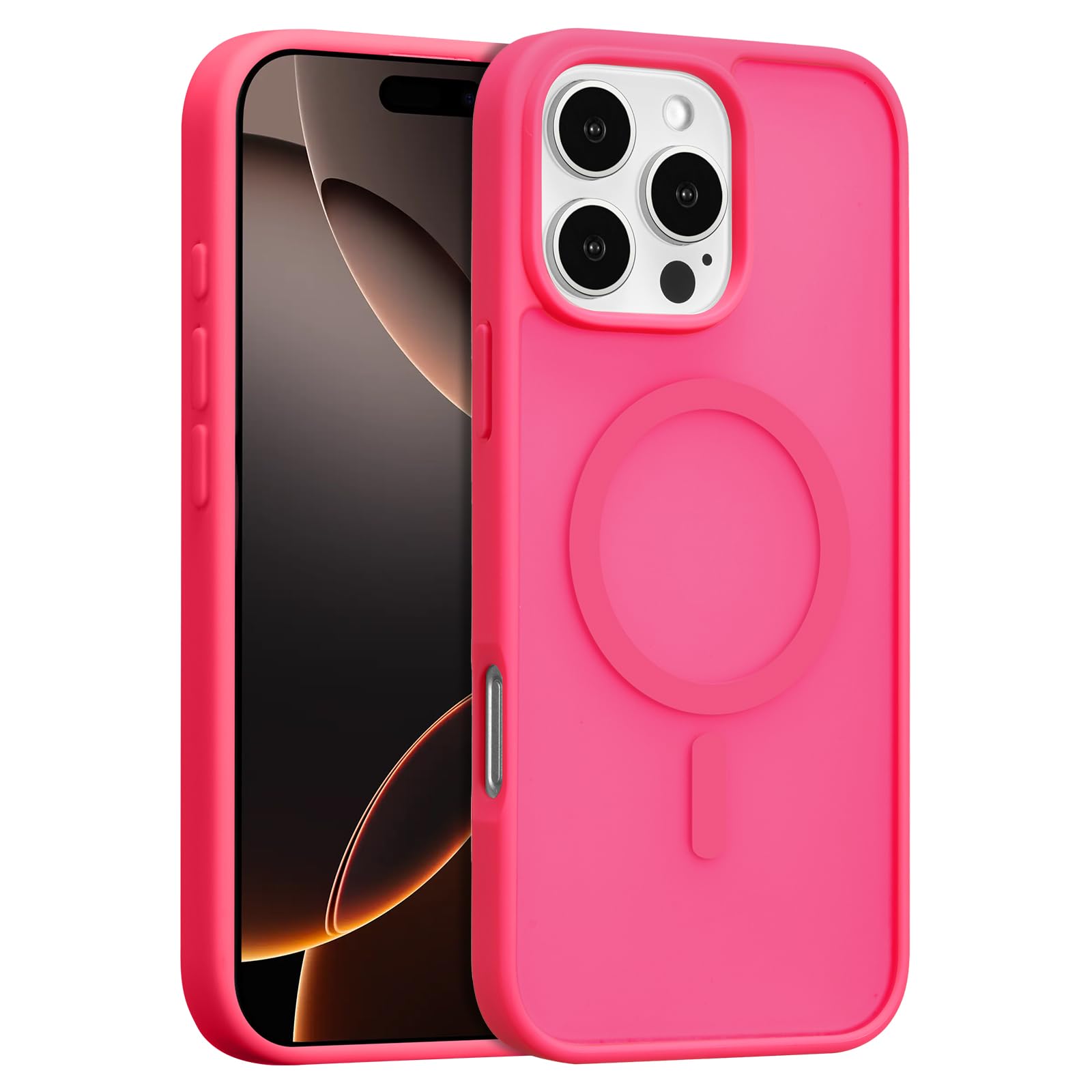 RALEAVO Magnetyczne etui do iPhone'a 16 Pro, kompatybilne z Magsafe, mocne, magnetyczne, półprzezroczyste, matowe, twarde tworzywo PC, odporne na wstrząsy, etui ochronne, cienkie, cienkie etui do