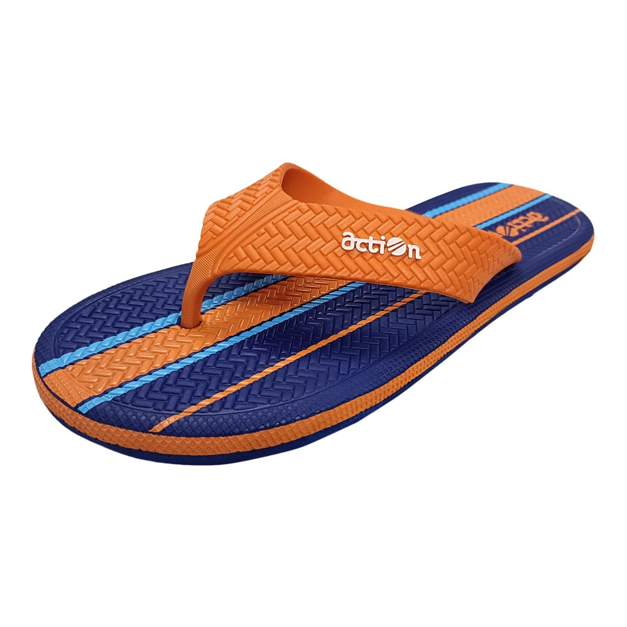 Action Mens Flip Flop Slippers (Navy.Blue-Orange)(Size-9) (B0BD588QZQ) Amazon Price History, Amazon Price Tracker