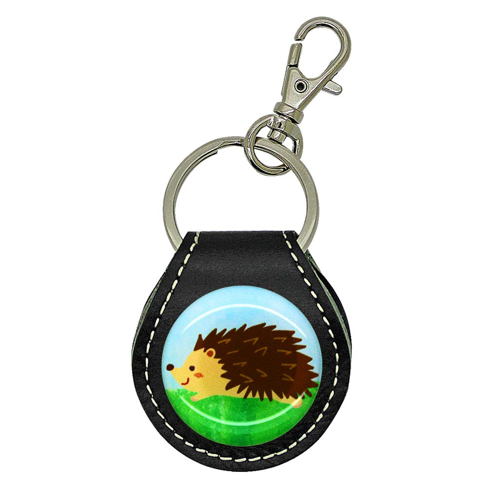 Amazon | ハリネズミ 牛革 コインキーリング コインキーホルダー 小銭入れ 500円硬貨 ギター ピックケース コイン型 電子マネー Edy  Quicpay ブラック | キーホルダー・チェーン