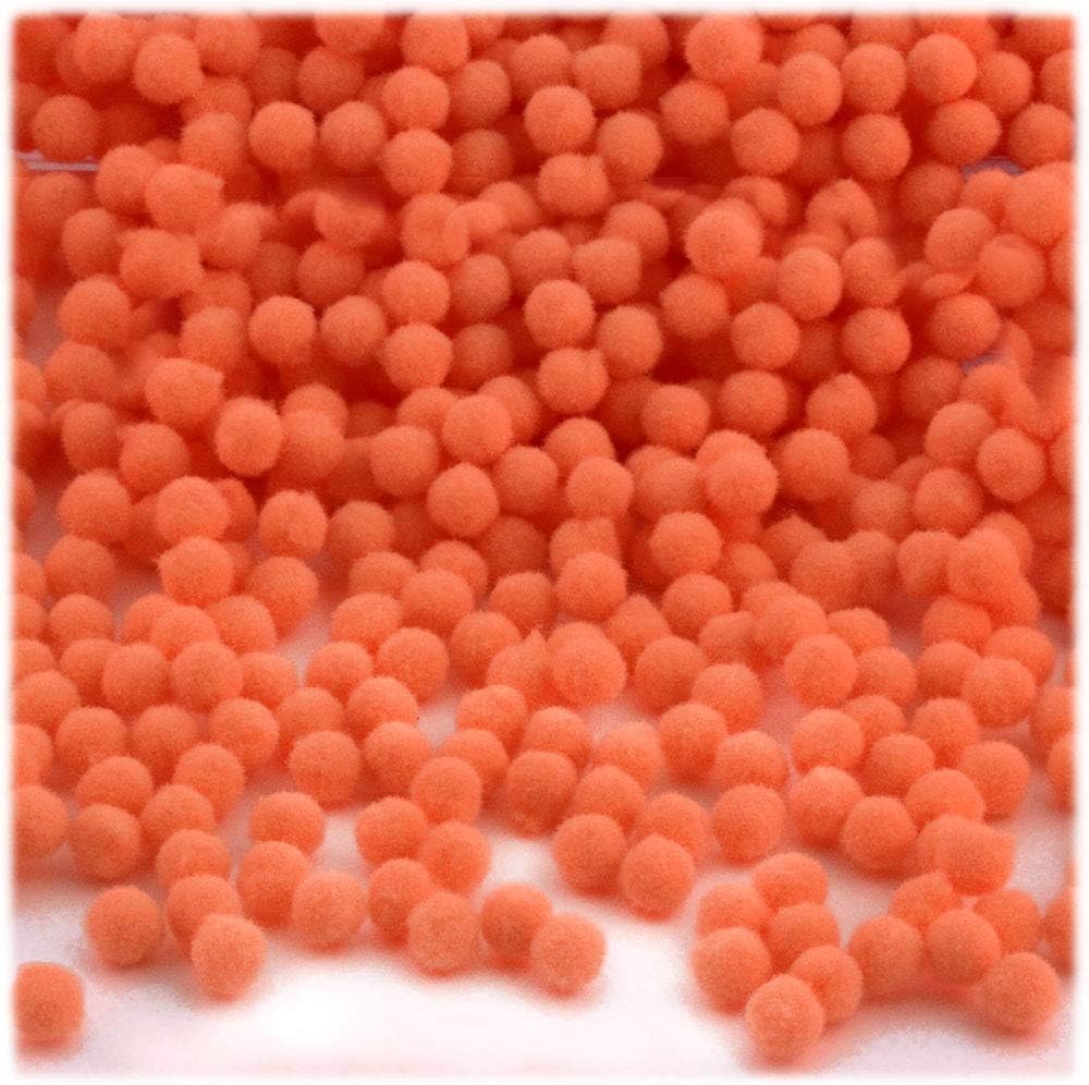 The Crafts Outlet Polyester Pom Poms, solid Color, 5mm/0.20-inch, 200-pc, Orange