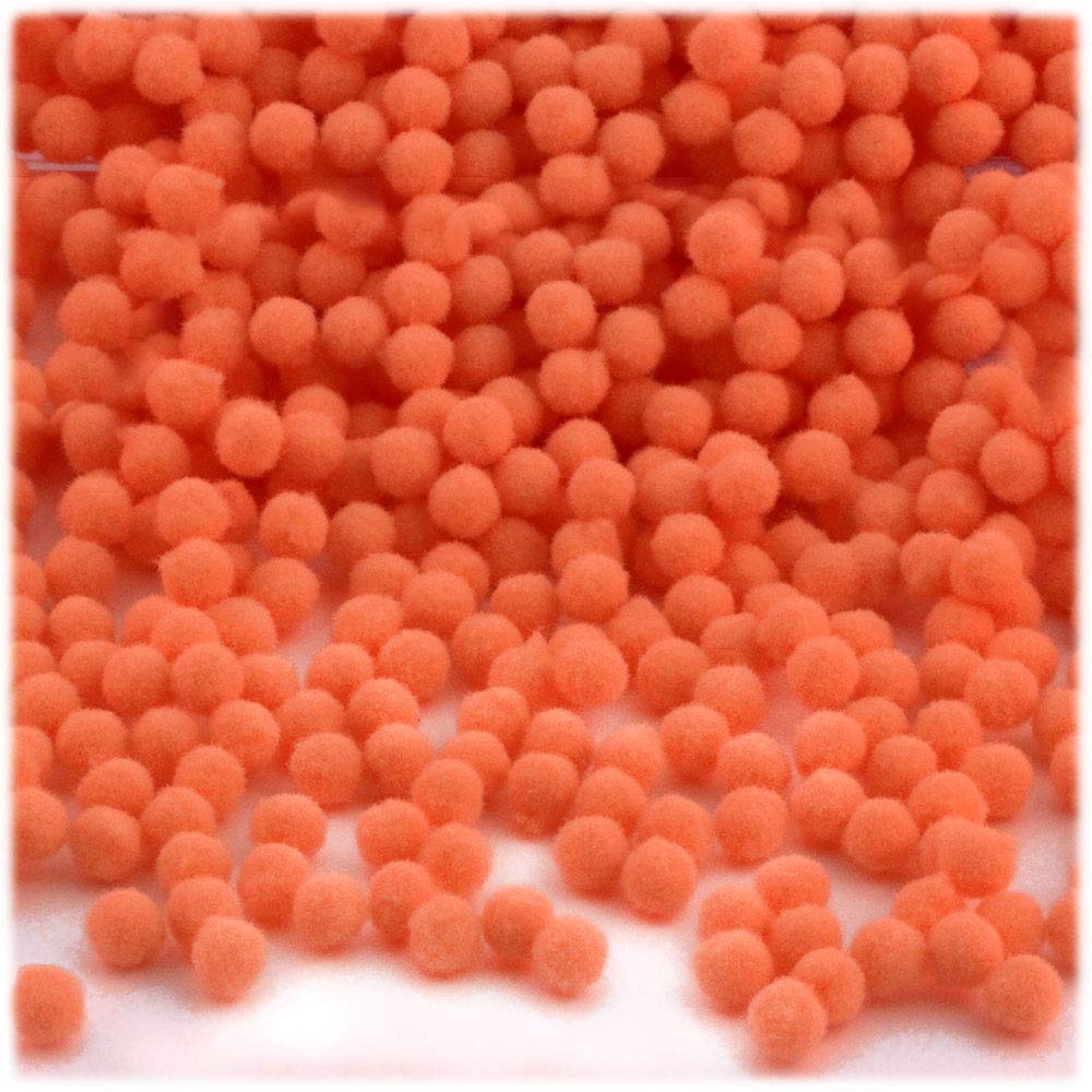 The Crafts Outlet Polyester Pom Poms, solid Color, 5mm/0.20-inch, 200-pc, Orange