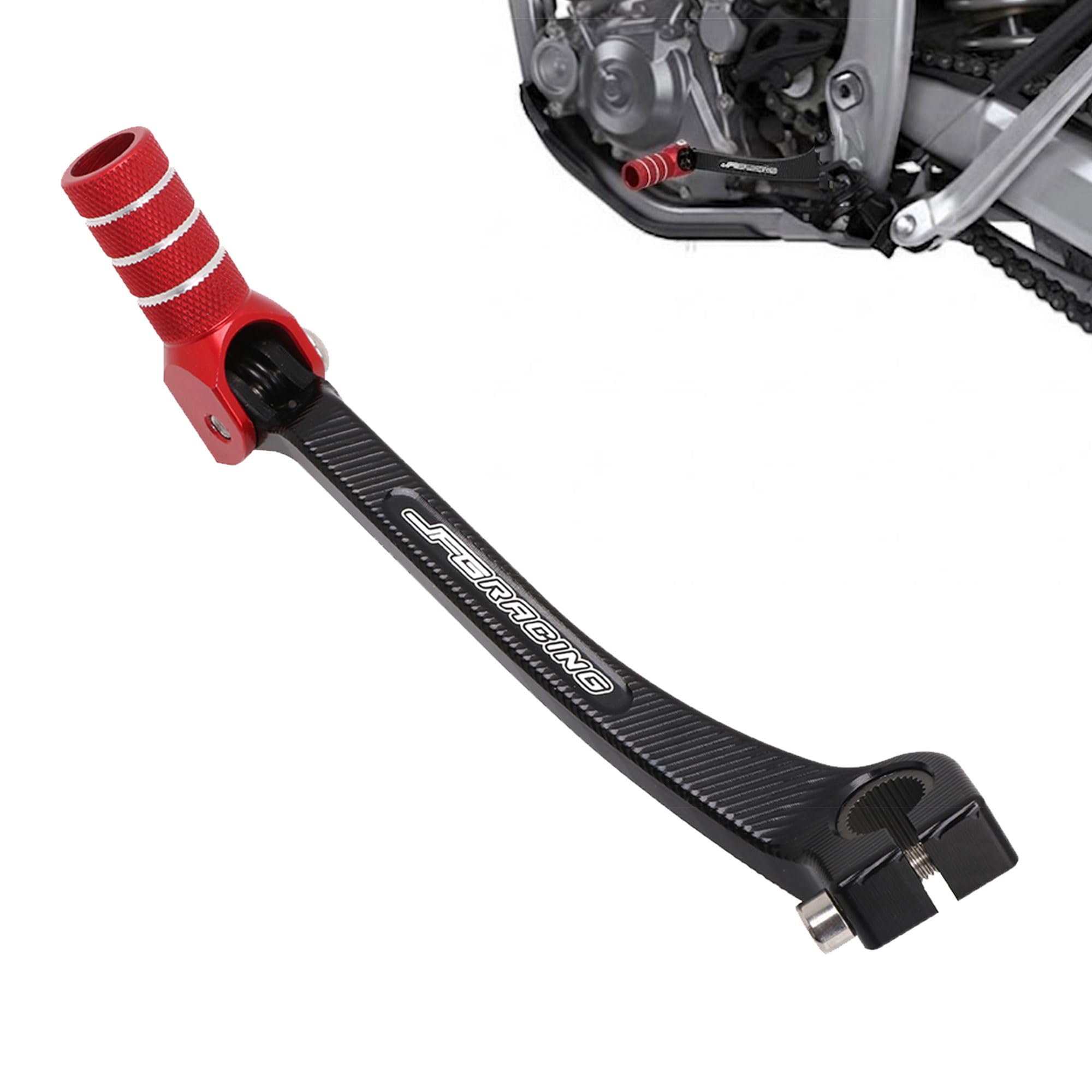 Levier de vitesse moto CRF450R sélecteur pliable JFG RACING en alliage CNC rouge