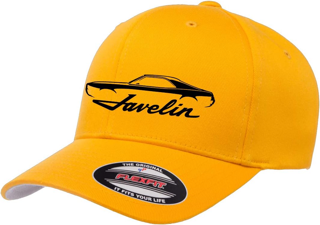 Maddmax Car Art 1968 1969 1970 AMC Javelin Outline Design Flex 6277 Athletic Baseball Fitted Hat Cap