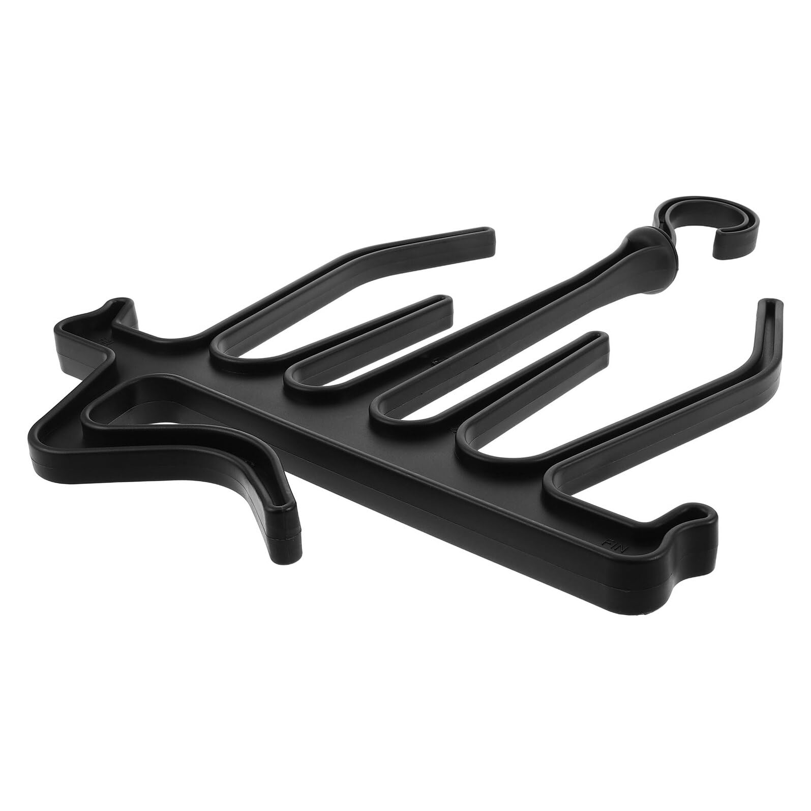 Percha duradera multiusos negra para trajes de neopreno con gancho, perfecto para trajes secos y equipos de buceo, estante de plástico resistente y soporte para manguera para un fácil almacenamiento