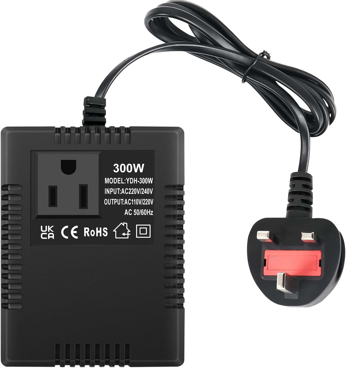 300W Step Down Power Voltage Converter Transformer (UK Plug) 220v/240v to 110v/120v, Intelligent Efficient Adapter Travel Power Adapter for WIFI, POS Machine, Power Bank