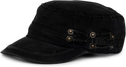 styleBREAKER Cappello Militare Unisex in Stile Vintage Distrutto, Regolabile in Cotone, Look Usato, Berretto con Visiera per Uomo e Donna, Stile Militare Rugged