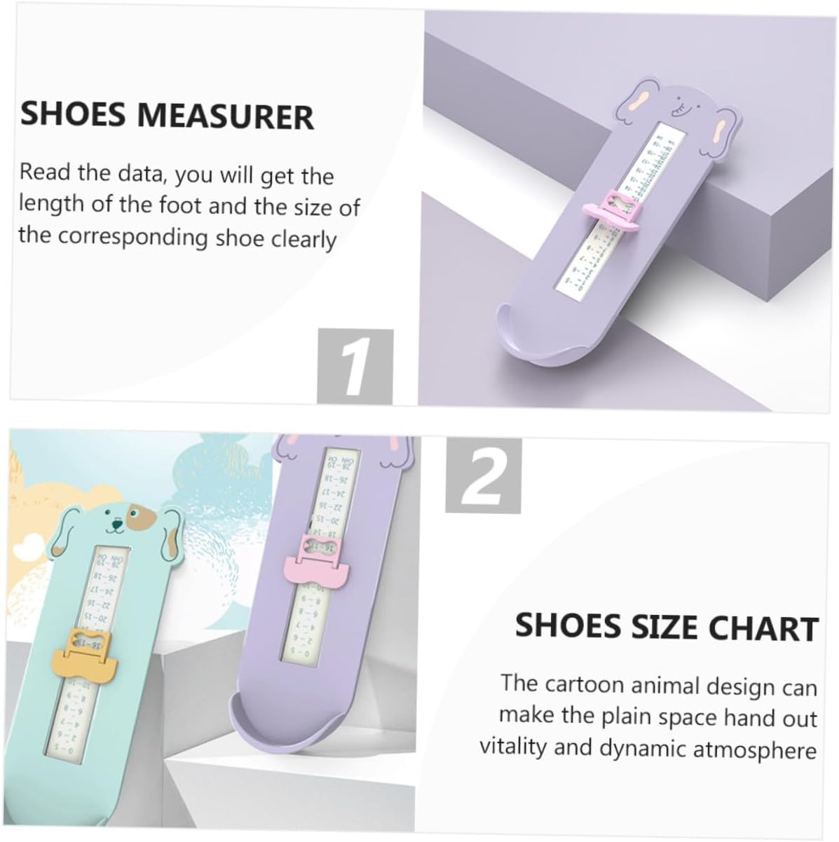 Foot Measuring Device with Ruler for Accurate Shoe Chart Unique Design Use Shoe Measurer for Independent Reading