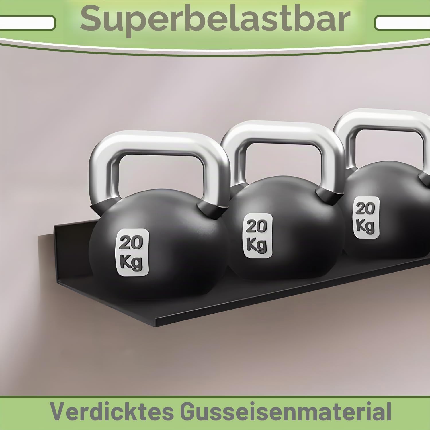 Wandmontierte schwebende Metallregale mit LED-Lichtern, Hänge-Display-Regal für Wohnzimmer, Küche, Badezimmer, integriertes beleuchtetes LED-Licht Display-Regal, schwarz, 60 cm