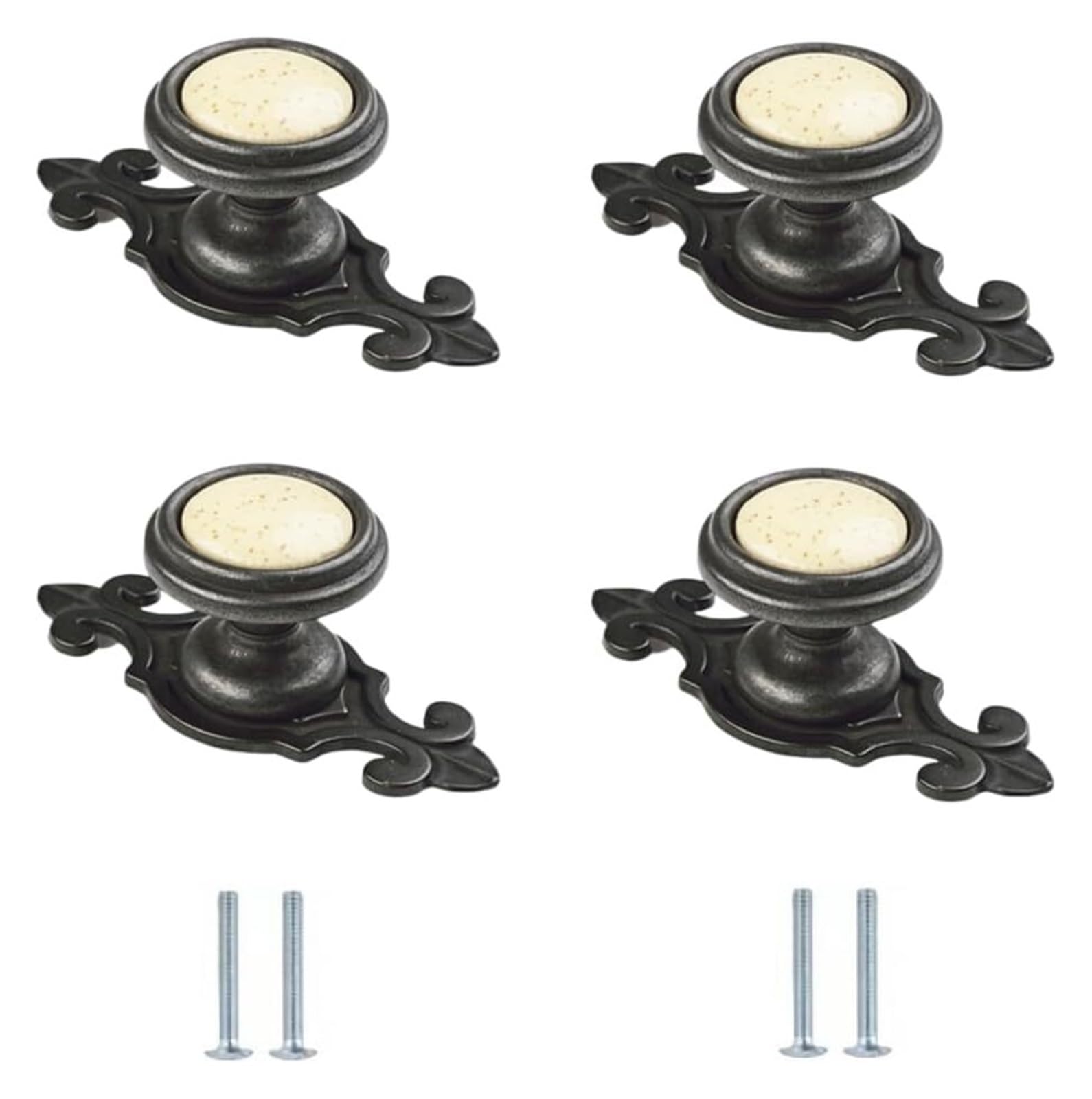 Lqzaxsrdr One Color Ceramic Cupboard Drawer Handle Knobs, Ceramic Cabinet Door Knobs Single Hole Pack Of 4 Multiple Sizes(Black 75 * 32 * 31Mm)