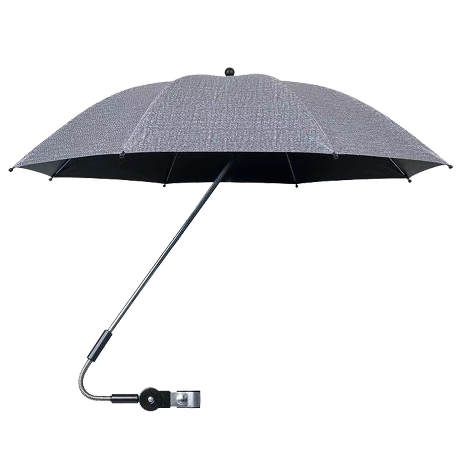 Baby Stroller Umbrella Parasol | Extra Large UV Protection Sun Umbrella for Stroller with Clamp | 360° UV Waterproof Protection Pram Parasol Baby Stroller Canopy with Adjustable Clamp and Flexible Arm